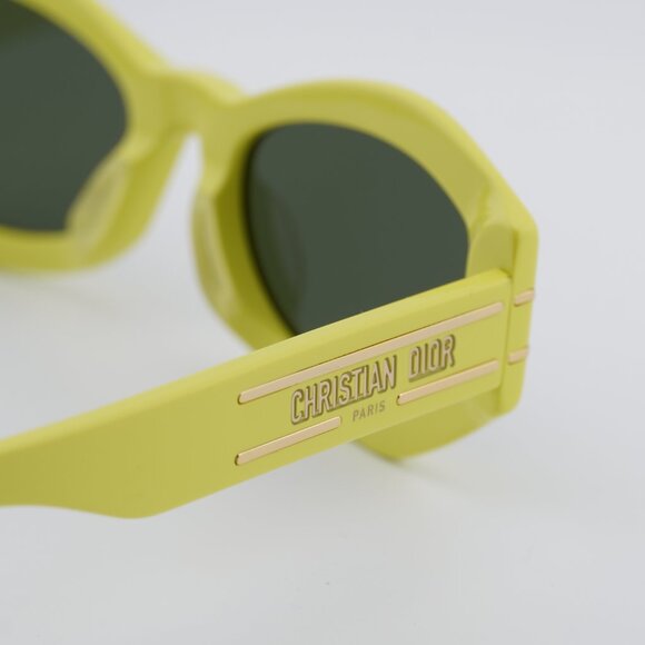 Dior DIORSIGNATURE B1U 66C0 Sunglasses Yellow Cat Eye Frame, Green Lenses main image 11